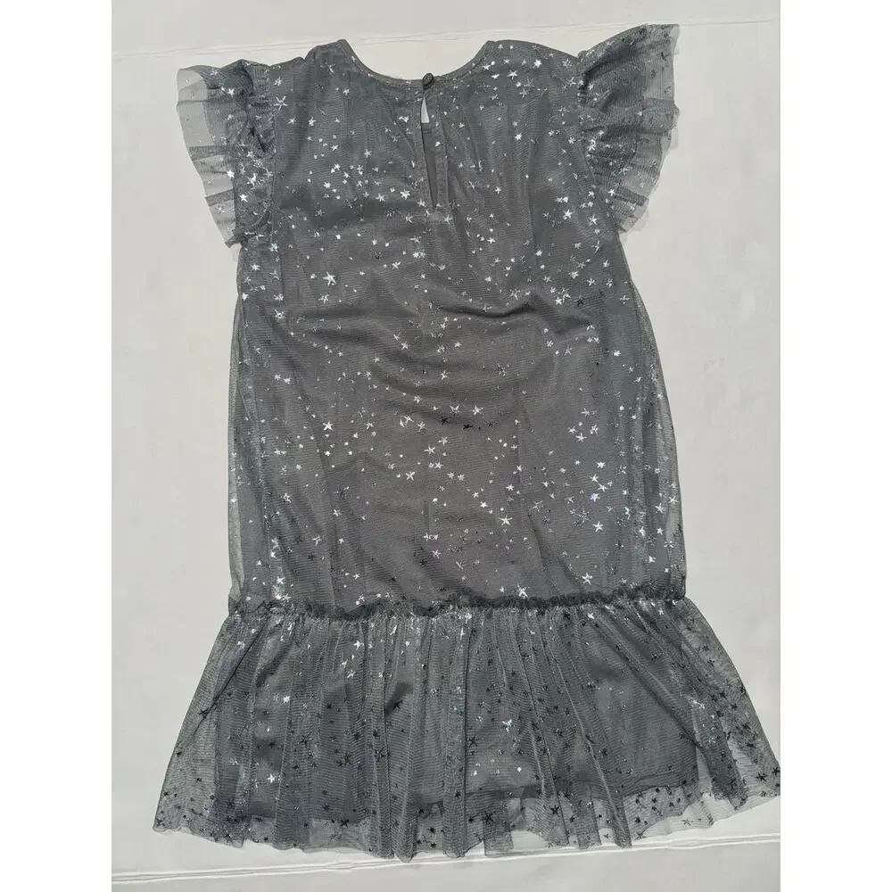 Baby Gap‎ Girls 5 Dress Tulle Ruffle Sleeve Metallic Stars Party Causal